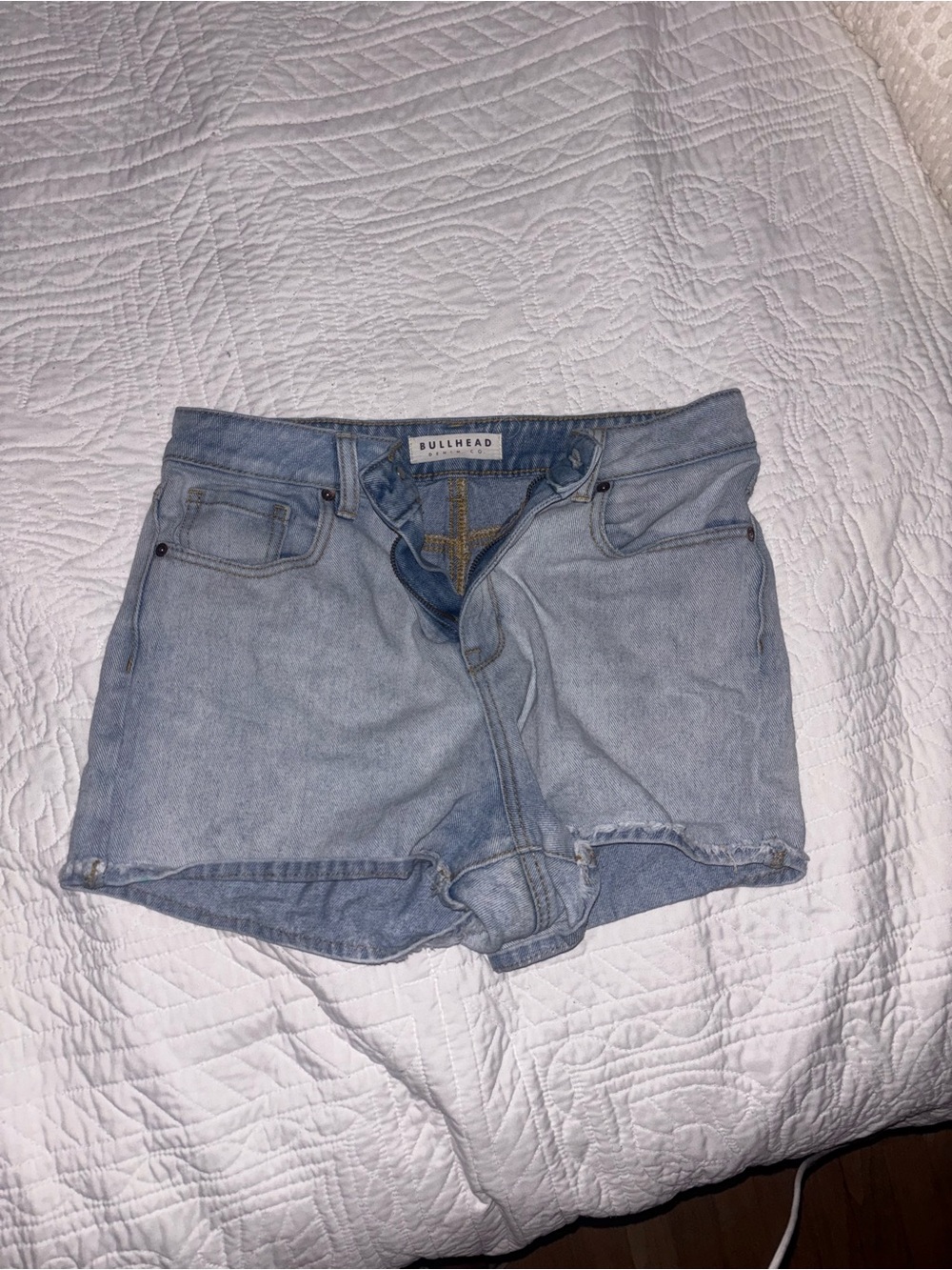 Bullhead Light Wash Denim Cutoff Shorts